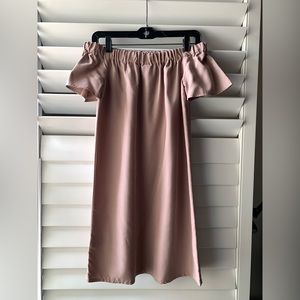 Dusty Pink Off Shoulder Dress - H&M